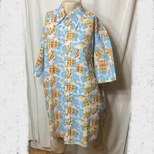 NWT Art Deco Hawiian shirt inspired Miami South Beach Mark Rutkowski medium